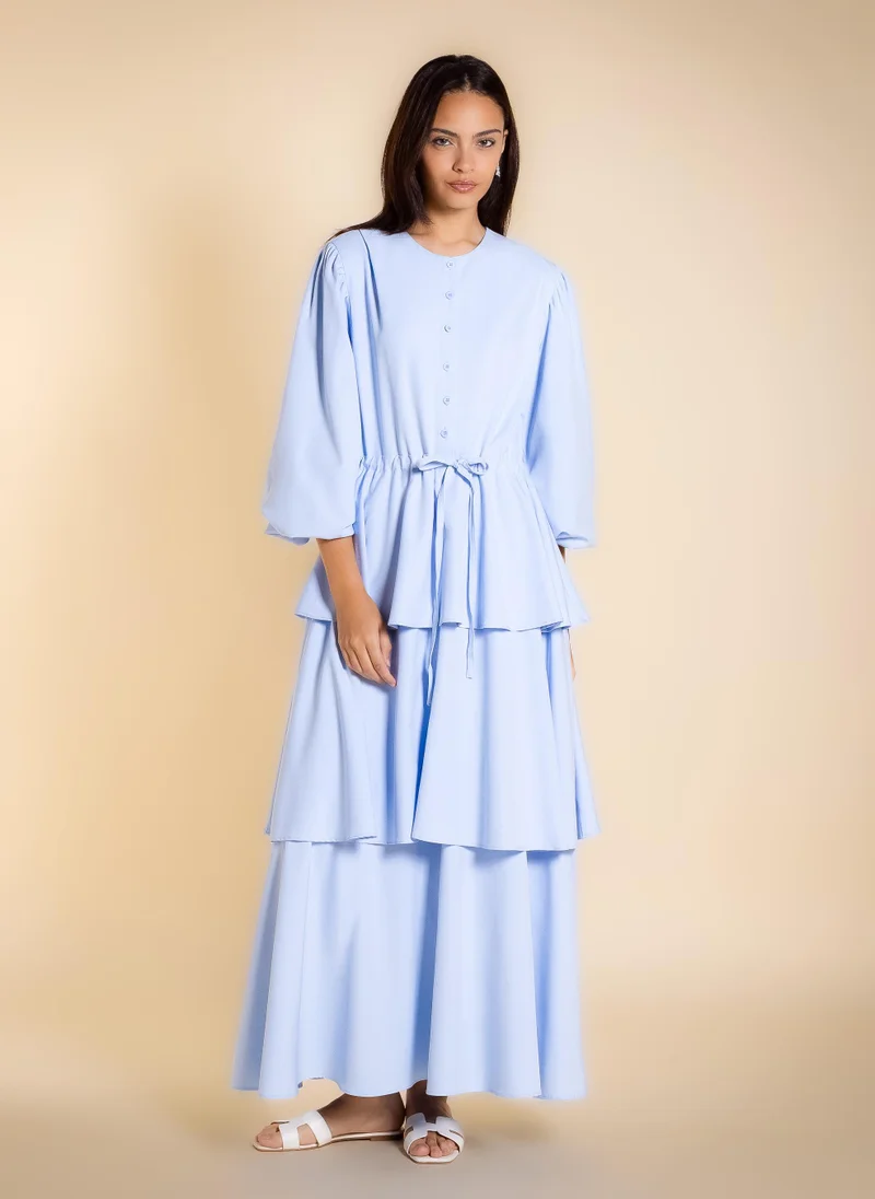 شايبس MAXI DETAILED RUFFLE DRESS