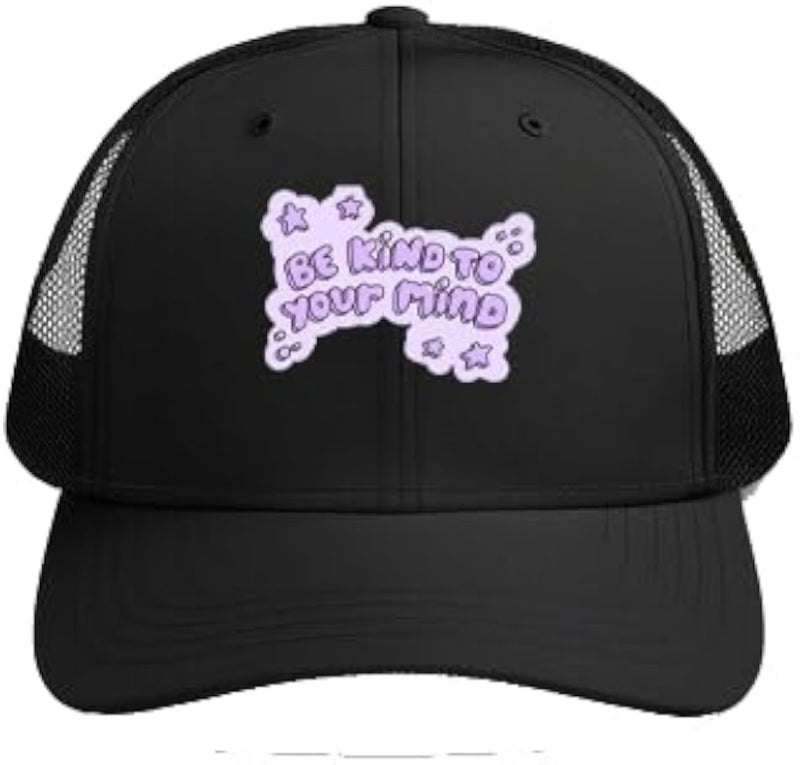 BE KIND TO YOUR MIND Plain unisex baseball cap Black