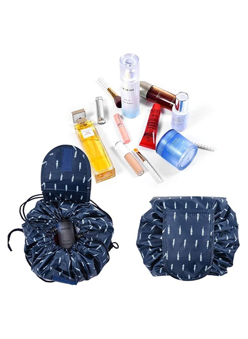 MARGOUN Makeup Bag Drawstring Travel Cosmetic Bag Round Magic Toiletry Beauty Kit Pouch - Image 5