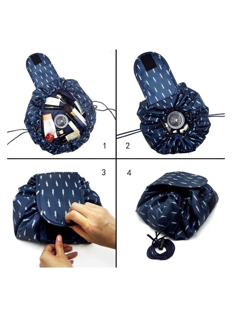 MARGOUN Makeup Bag Drawstring Travel Cosmetic Bag Round Magic Toiletry Beauty Kit Pouch - Image 3