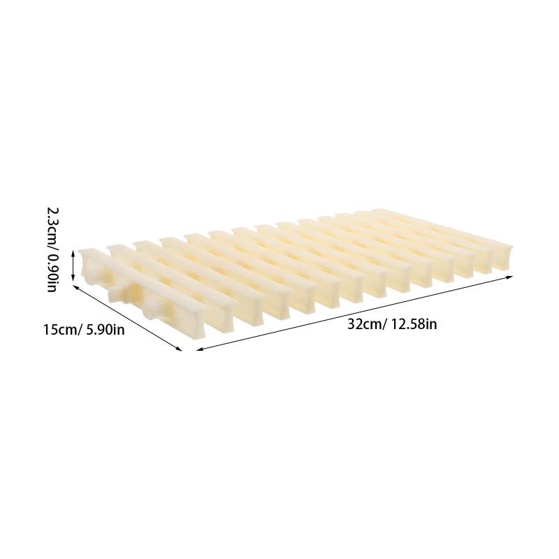 Light Yellow Outdoor Plastic Pool Overflow Grating Mat for Balcony and Shower Safety - Image 2