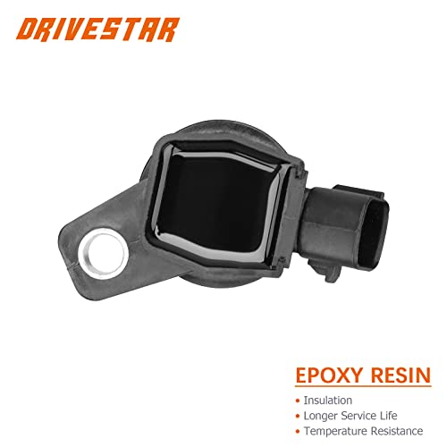 DRIVESTAR مجموعة DRIVESTAR من 4 شمعات إشعال إيريديوم وحزم لفائف الإشعال متوافقة مع هيونداي إيلانتر 2012-2016 وتوسكان 2014-2020 وكيا سول 2012-2019 بديل UF651 C1804 273012E000 - Image 4