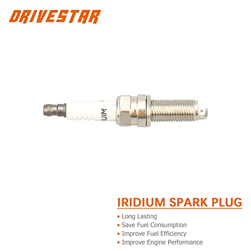 DRIVESTAR مجموعة DRIVESTAR من 4 شمعات إشعال إيريديوم وحزم لفائف الإشعال متوافقة مع هيونداي إيلانتر 2012-2016 وتوسكان 2014-2020 وكيا سول 2012-2019 بديل UF651 C1804 273012E000 - Image 5
