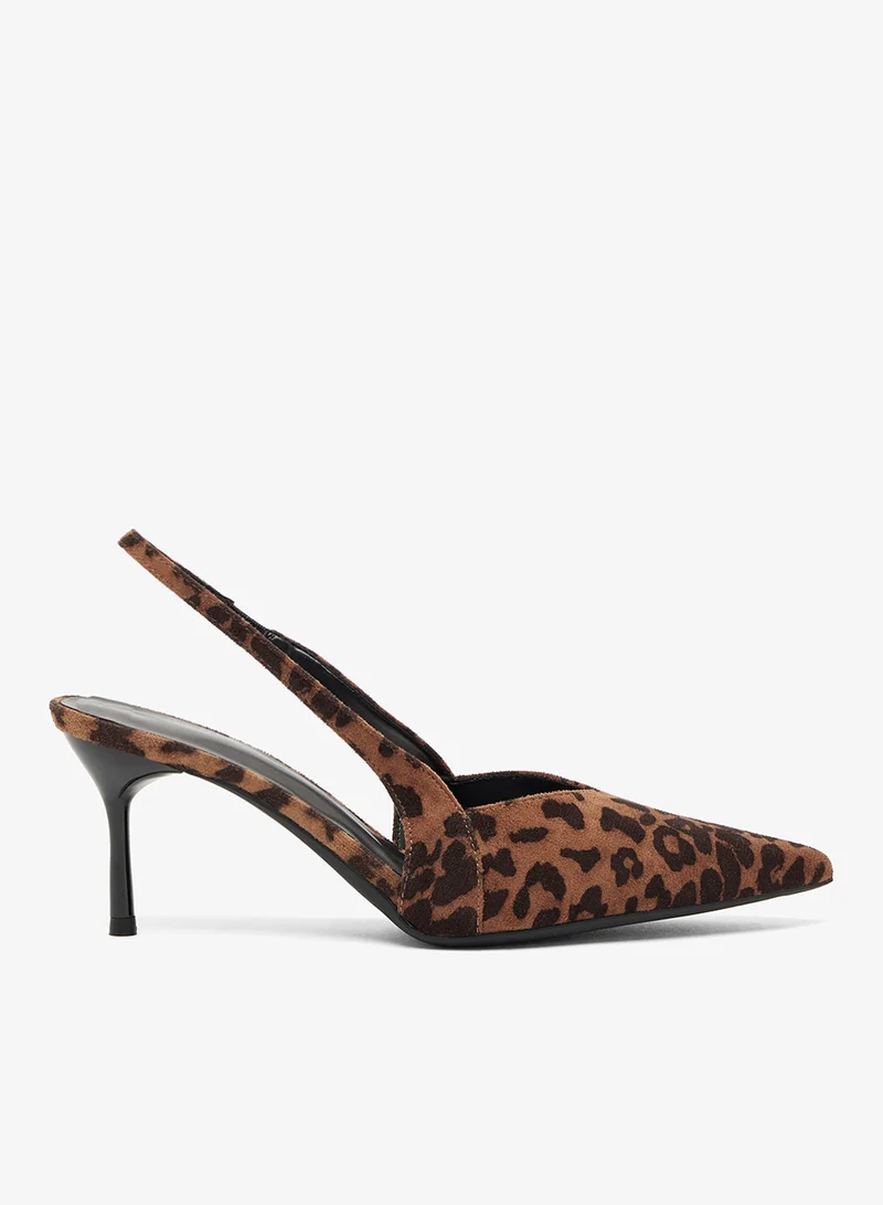 جينجر حذاء بكعب متوسط بطبعة جلد الفهد