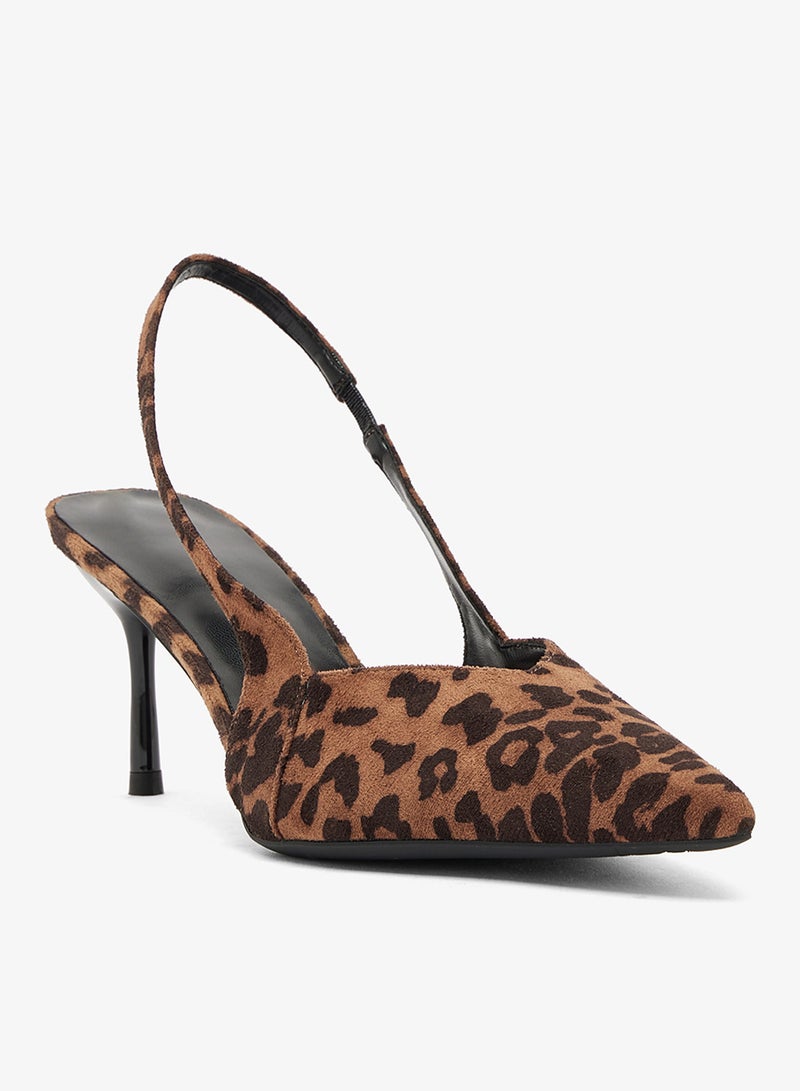 جينجر حذاء بكعب متوسط بطبعة جلد الفهد - Image 2