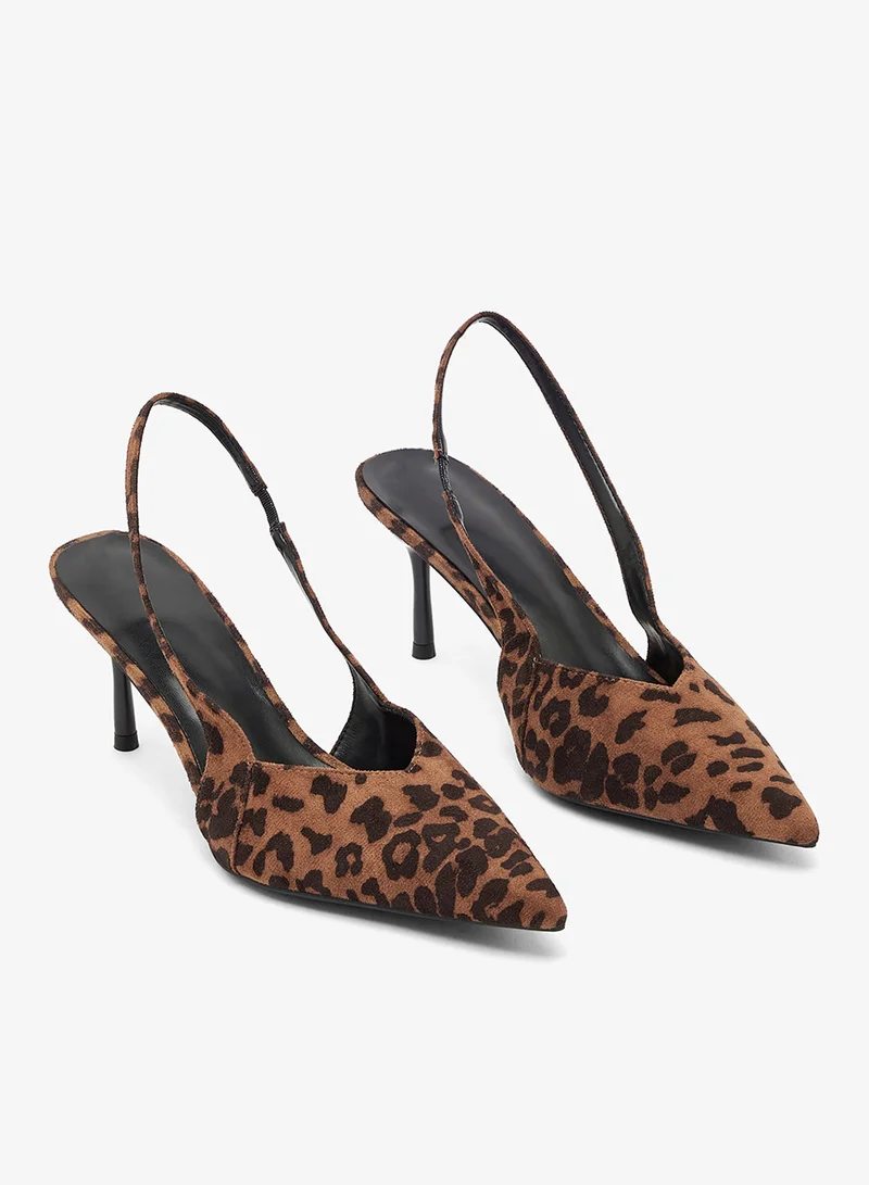 Ginger  Leopard Print Mid Heel Pumps for Women | Best Price UAE