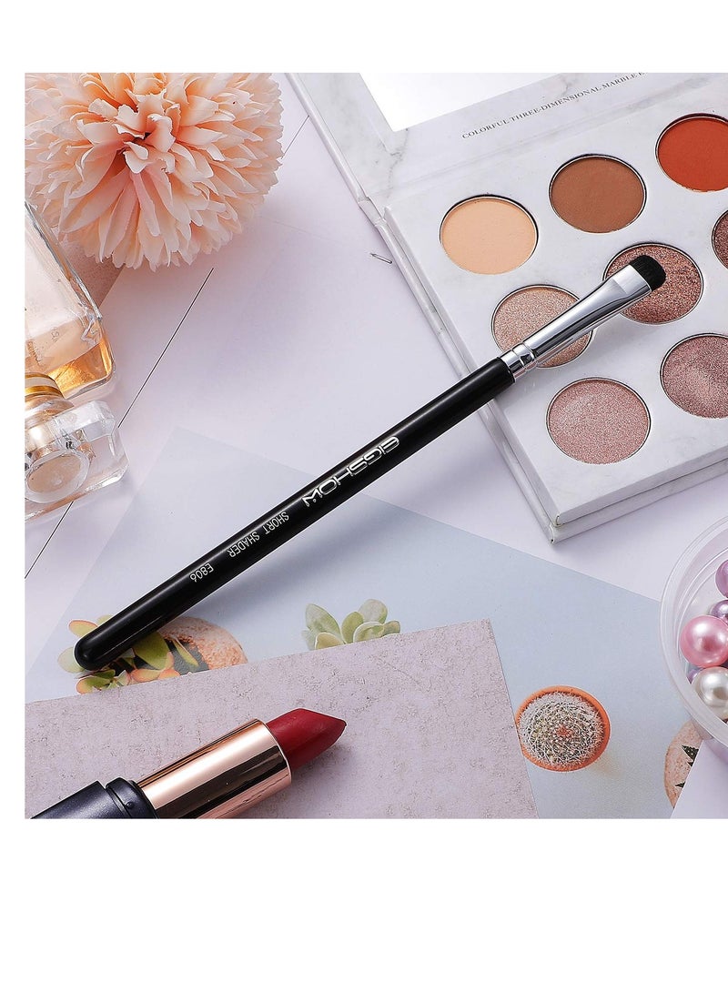 EIGSHOW Eyeshadow Smudge Brush Short Shader Precision Makeup Brush High-End Small Eyeshadow Brush for Creasing & Cat Eye Makeup Look - Premium Quality - Cruelty Free E806 Black  - Image 4