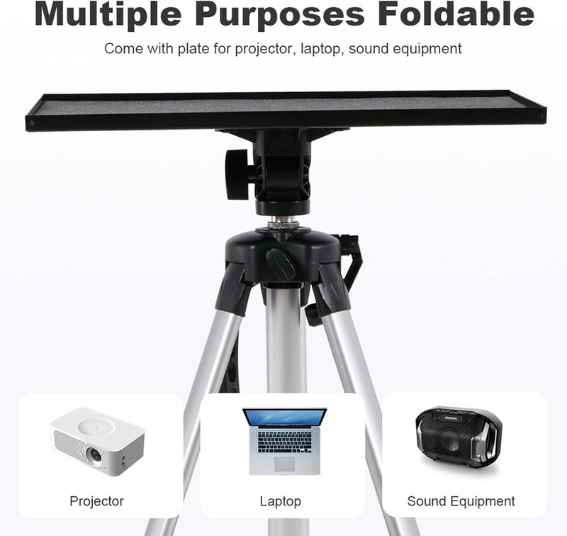 Portable Adjustable Projector Tripod Stand with Tray and Carry Bag - Image 2