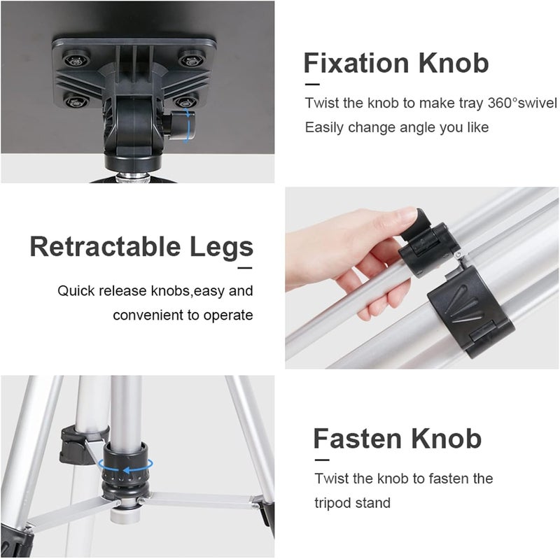 Portable Adjustable Projector Tripod Stand with Tray and Carry Bag - Image 4