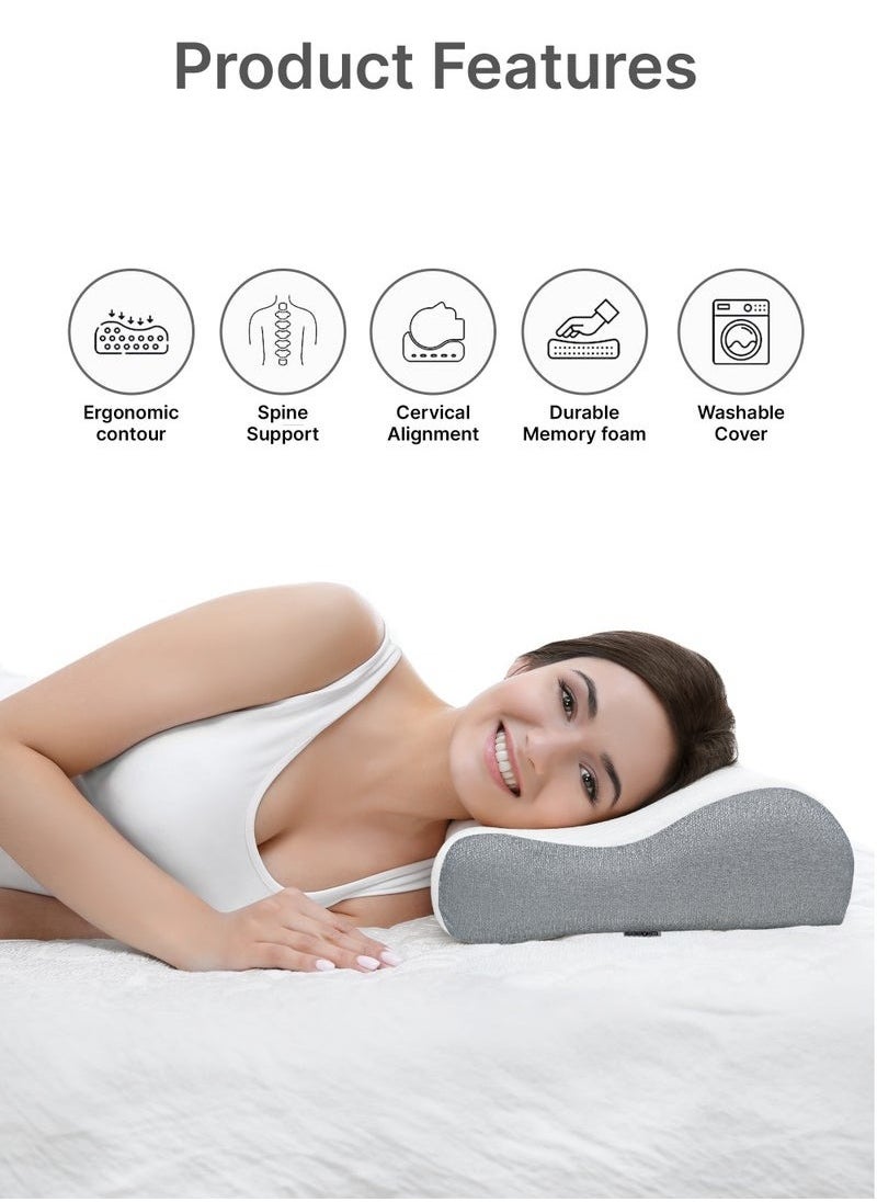 Zashe Specialty Medical Cervical Sleeping Orthopedic Memory Foam Ergonomic Contour Pillow for Neck and Shoulder Support & Pain Relief  - Image 4