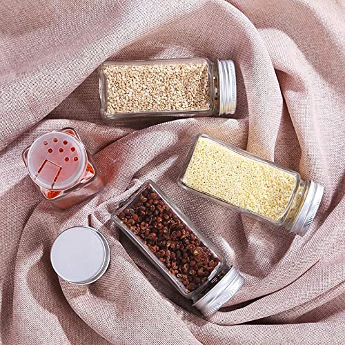 WUWEOT 24 Pack Plastic Spice Jars, 4 oz Spice Bottle Square Seasoning Containers, Reusable Salt Pepper Shaker with Airtight Lid Labels and Funnel for Spice, Herbs, Powder and Glitters - Image 5