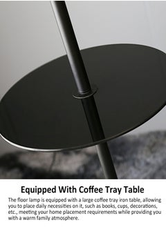 Glanfen Creative LED Floor Lamp With Coffee Table Nordic Iron Art Standing Lamp With Tray Table For Living Room Bedroom Office Vertical Bedside Standing Light  - Image 3