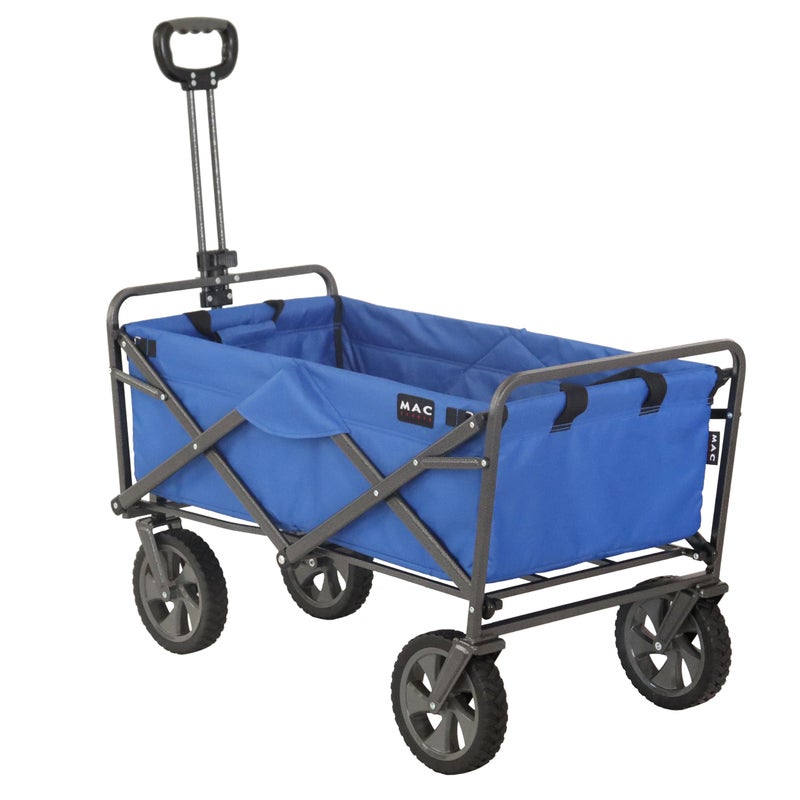 MacSports Mac Sports Heavy Duty Steel Frame Collapsible Folding 150 Pound Capacity Outdoor Camping Garden Utility Wagon Yard Cart, Blue - Image 4