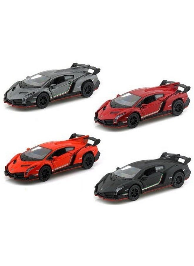 Kinsmart Lamborghini Veneno 1/36 Diecast Metal Toy Model (4 Set)  - Image 3