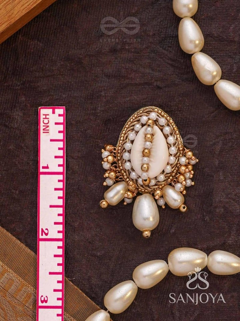 SANJOYA by EVERSTYLISH Embroidered Earrings for Women | Shell, Beads & Pearl Drop Studs | Lightweight Ethnic & Festive Jewelry for Weddings, Parties & Special Occasions - Image 4