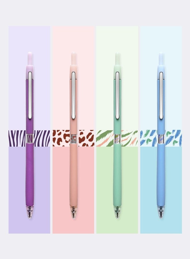 WRITECH أقلام جل WRITECH ذات رأس رفيع: قلم حبر أسود قابل للسحب 0.5 مم للكتابة السلسة وتدوين الملاحظات والرسم، لا يلطخ ولا يترك أثراً، 8 أقلام (هالو) - Image 4