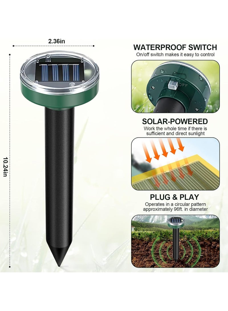 Generic Solar Mole Repellent Ultrasonic Repellent Powered  Outdoor Waterproof Lawn Garden for Get Rid of Mole, Gopher, Snakes, Vole and Other Underground Pests, 10 Pack,Green  - Image 3