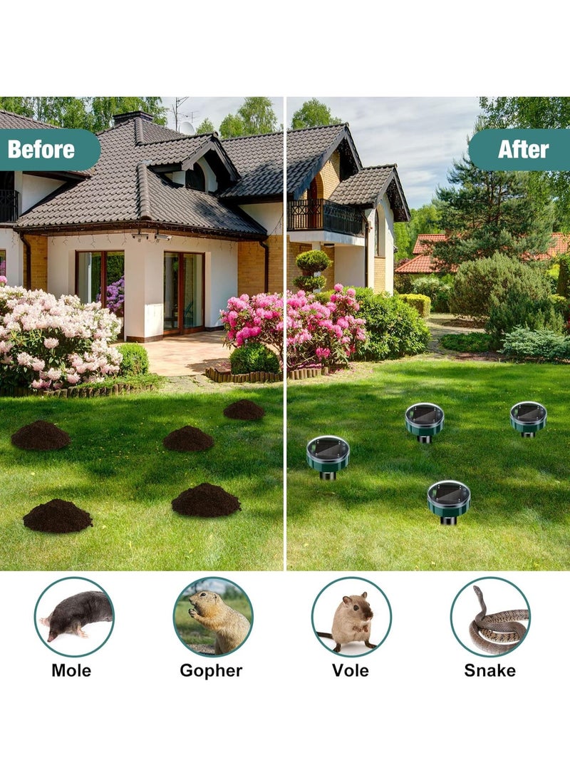 Generic Solar Mole Repellent Ultrasonic Repellent Powered  Outdoor Waterproof Lawn Garden for Get Rid of Mole, Gopher, Snakes, Vole and Other Underground Pests, 10 Pack,Green  - Image 5