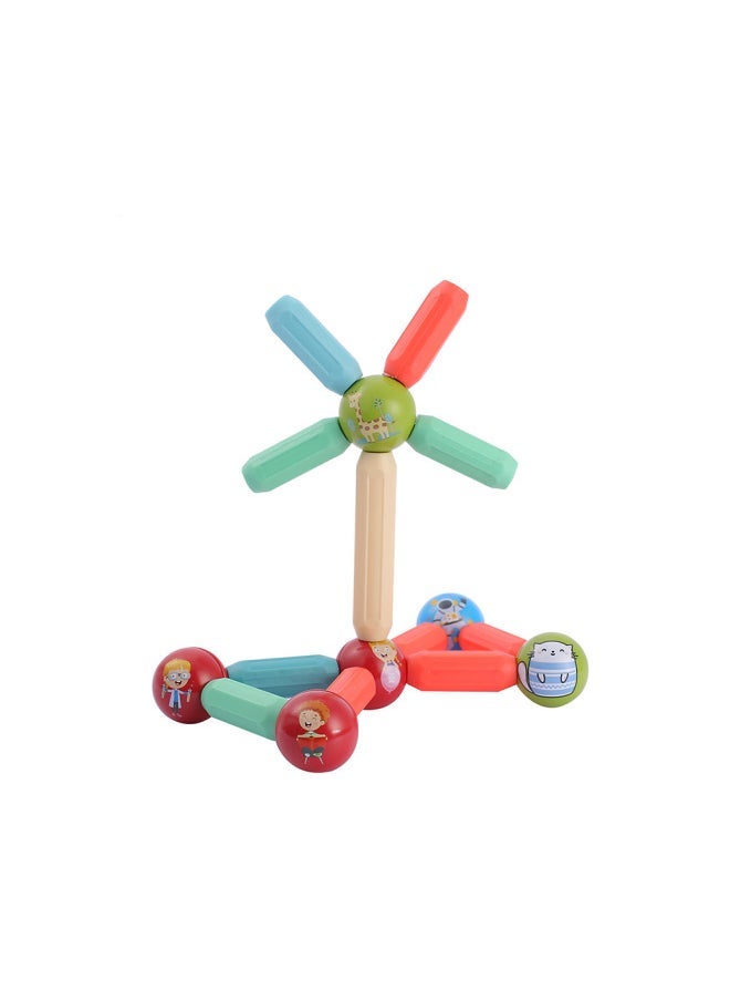 Magnetic Bar Strong Magnetic Boys' And Girls' Magnet Building Blocks Assembled Educational Toys Children's Variable Magnetic Bar Pieces-Color:Strong Magnetic-Cartoon Ball 25 Pieces Storage Box - Image 4