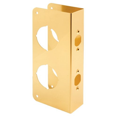 Defender Security Prime-Line U 9559 Brass Lock and Door Reinforcement Plate for 1-3/8 In. Thick Doors, Brass Finish (Single Pack) - Image 1