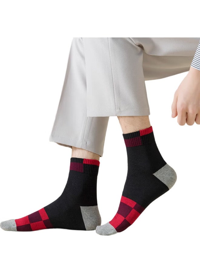 Cotton Thirteen 6 Pairs Men'S Socks【Pure Cotton Antibacterial And Odor-Resistant】Mid-Calf Socks Spring Autumn Men'S Socks Basketball Sports Long Tube Socks - Image 1
