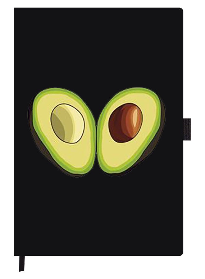 Theodor Designer A5 Thick Black Hardcover Notebook Avacado Open - Image 1