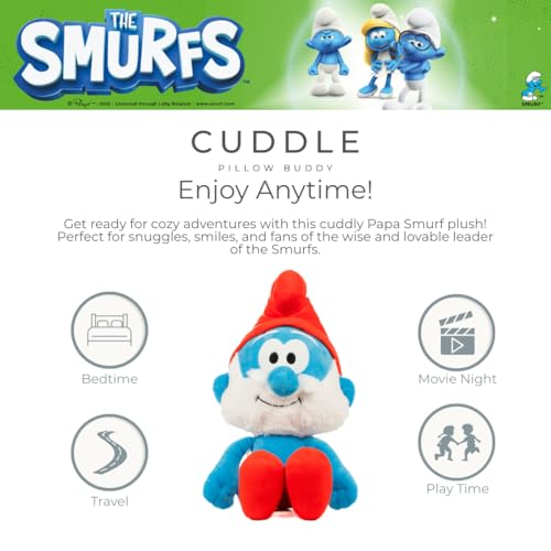 Franco The Smurfs Papa Smurf Bedding Super Soft Cozy Cuddle Pillow Buddy, (Officially Licensed Product) - Image 3