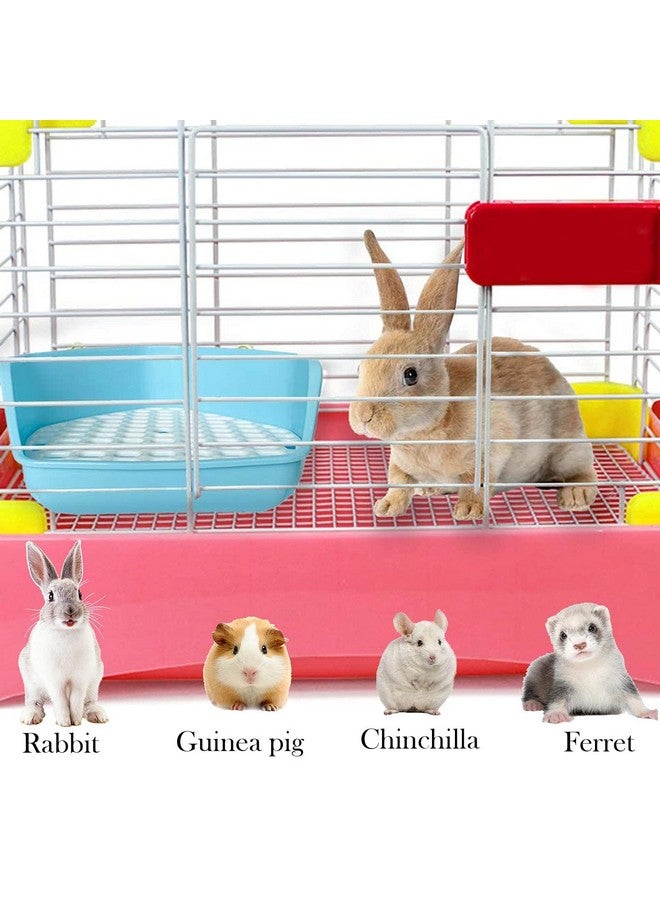 kathson Bunny Potty Trainer Corner Pan Rabbit Toilet Guinea Pig Litter Box with 2 Pack Pet Removable Hanging Crate Bowls for Small Animal - Image 5