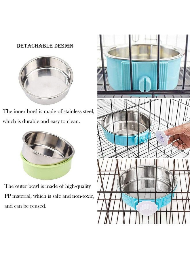 kathson Bunny Potty Trainer Corner Pan Rabbit Toilet Guinea Pig Litter Box with 2 Pack Pet Removable Hanging Crate Bowls for Small Animal - Image 4