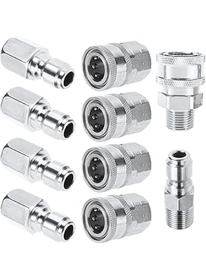 High Pressure Washer Quick Connect Fittings 1 4 Inch Stainless Steel 10 Pcs Set - Image 1