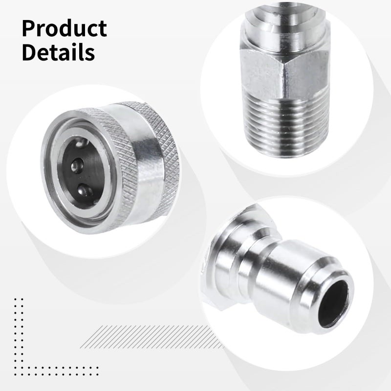 High Pressure Washer Quick Connect Fittings 1 4 Inch Stainless Steel 10 Pcs Set - Image 5