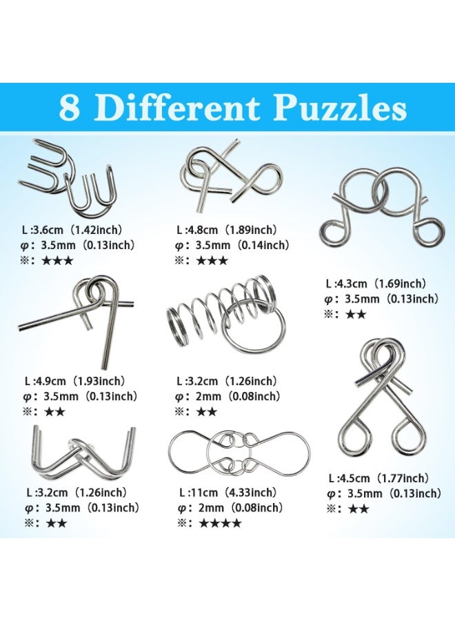 8-Piece Metal Puzzle Educational Intelligence Development Gift for Adults, Kids, Teens STEMJOY - Image 2