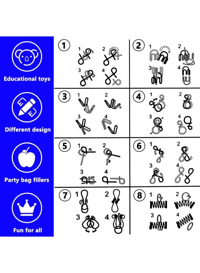 8-Piece Metal Puzzle Educational Intelligence Development Gift for Adults, Kids, Teens STEMJOY - Image 4