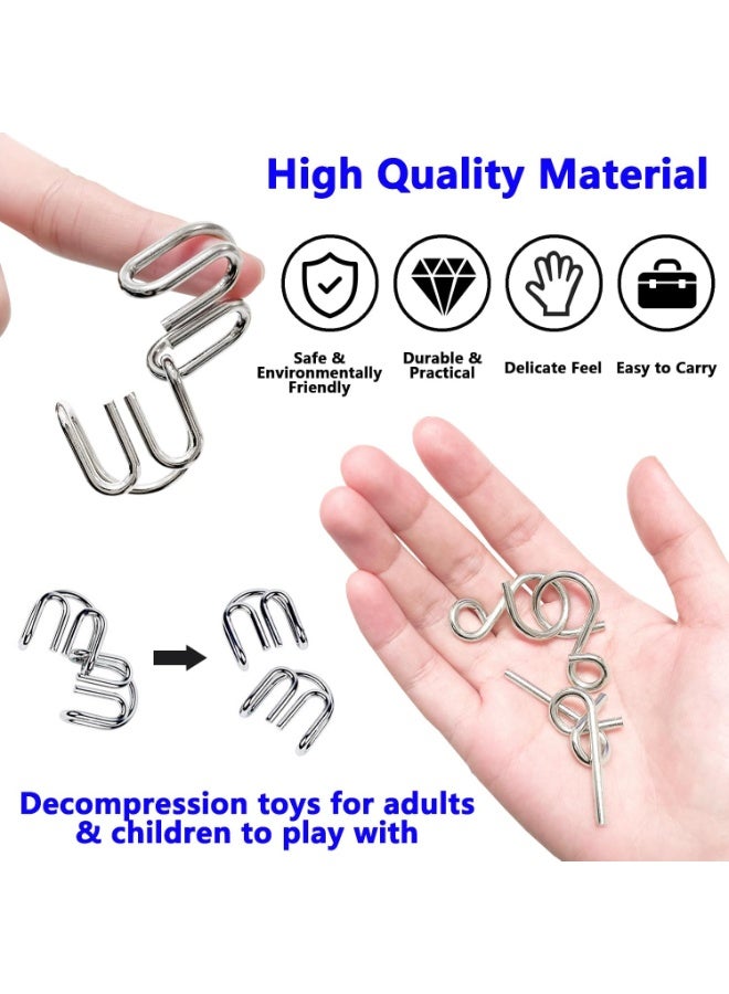 8-Piece Metal Puzzle Educational Intelligence Development Gift for Adults, Kids, Teens STEMJOY - Image 3