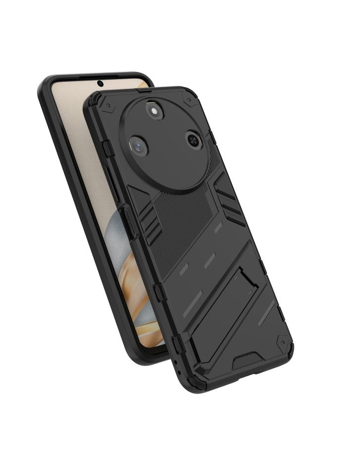 Generic - Honor X9c Smart - Original Punk Shock-Resistant Case Cover with Built-in Kickstand: Durable, Lightweight, and Shock-Absorbing - Black - Image 1