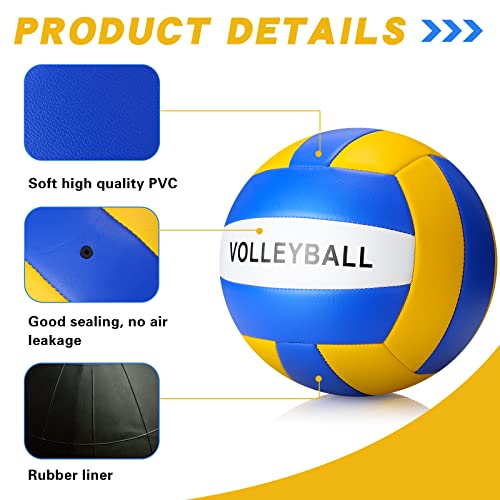Jerify 4 Pcs Official Size 5 Volleyball Indoor Outdoor Volleyball Soft Training Ball for Beginner Teenager Adult Beach Game Pool Gym Game, Christian Charity Donation Supplies (Blue, Yellow, White) - Image 3