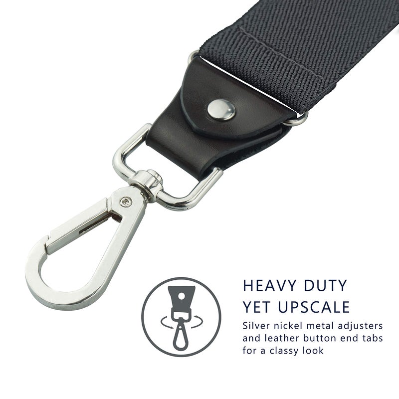 Vauhse Suspenders for Men, Adjustable Suspenders with Elastic Straps Y-Back Construction Heavy Duty for Work, Gray, Large - Image 4
