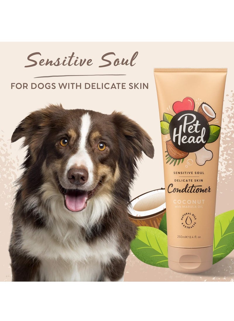 PET HEAD Sensitive Soul Dog Conditioner Coconut Scent Conditioner for Dogs with Sensitive Skin Professional Grooming Vegan pH Neutral Gentle Formula for Puppies  250ml  - Image 3