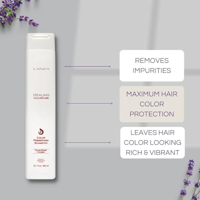 L'anza HEALING COLORCARE COLOR-PRESERVING SHAMPOO, FOR COLOR-TREATED HAIR, PROTECTS AND REFRESHES HAIR COLOR WHILE HEALING, SULFATE-FREE DAILY SHAMPOO FOR WOMEN (1.7 FL OZ) - Image 3