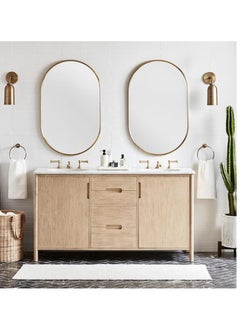 Generic Bathroom Mirror Full Length Mirror Wall Mounted Oval Mirror Makeup Mirror Dressing Mirror Frame Mirror for Bathroom Living Room Bedroom (50*83CM)  - Image 3