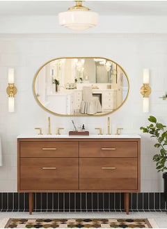 Generic Bathroom Mirror Full Length Mirror Wall Mounted Oval Mirror Makeup Mirror Dressing Mirror Frame Mirror for Bathroom Living Room Bedroom (50*83CM)  - Image 4