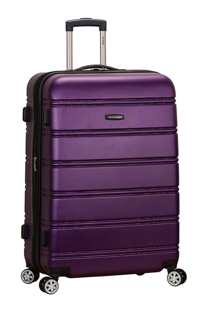 Rockland Melbourne Hardside Expandable Spinner Wheel Luggage, Purple, Checked-Large 28-Inch - Image 1