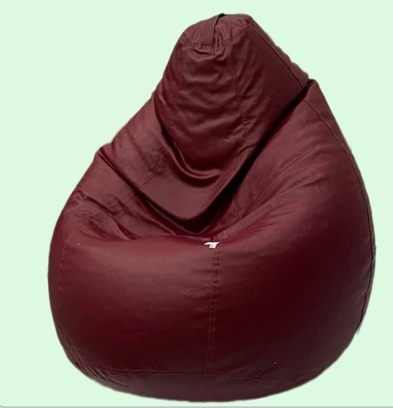 OHSTORE Premium Bean Bag Chair Ultra Comfortable Durable Faux Leather Cover Lightweight Ergonomic Lounge Seat for Home Office Gaming Relaxation Maroon 4XLBB - Image 2