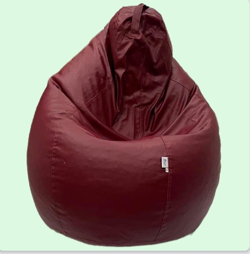 OHSTORE Premium Bean Bag Chair Ultra Comfortable Durable Faux Leather Cover Lightweight Ergonomic Lounge Seat for Home Office Gaming Relaxation Maroon 4XLBB - Image 4