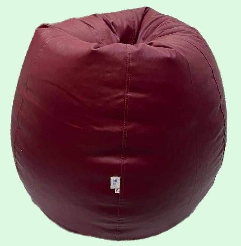 OHSTORE Premium Bean Bag Chair Ultra Comfortable Durable Faux Leather Cover Lightweight Ergonomic Lounge Seat for Home Office Gaming Relaxation Maroon 4XLBB - Image 3