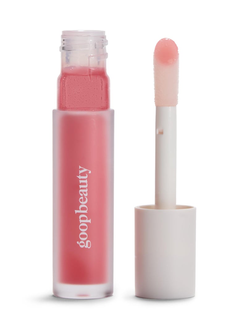 goop Beauty HydraBarrier Gel Gloss Hydrating Lip Gloss to Moisturize Plump Lips Hyaluronic Acid Vitamin E Glaze Palest Clear Pink 013 oz - Image 2
