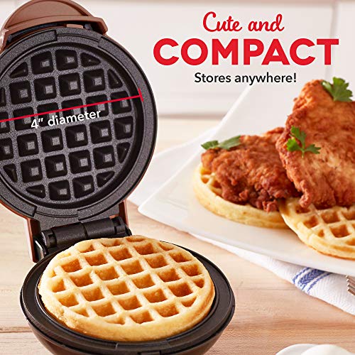 DASH Mini Maker for Individual Waffles, Hash Browns, Keto Chaffles with Easy to Clean, Non-Stick Surfaces, 4 Inch, Orange Leopard - Image 4