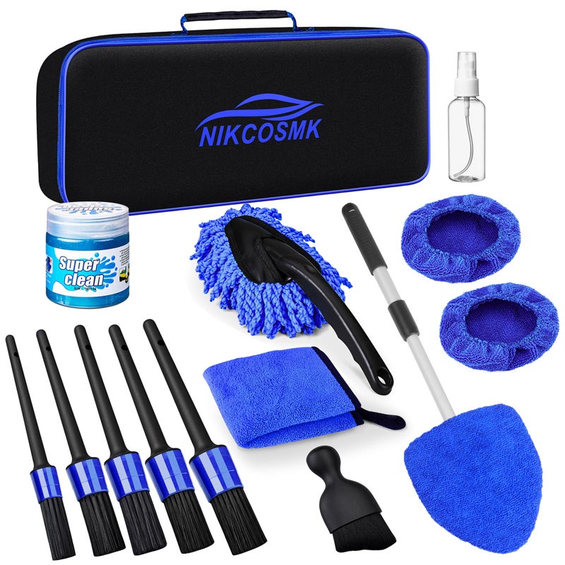 Windshield Cleaner Tool 15Pcs Car Interior Detailing Kit Car Cleaning Kit Interior Cleaner Car Detailing Brushes Car Cleaning Gel Car Cleaning Supplies Tools Accessories for Women Men Interior