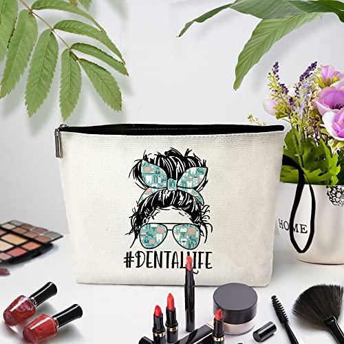ZHANTUONE Dental Life Funny Dentists Cosmetic Bag, for Travel Toiletry Zipper Storage Pouch Makeup Bag, Dentists Gifts, For Women Dental Hygienist Makeup Bag, Dental Hygienist Gifts, Dental Assistant Gifts - Image 3