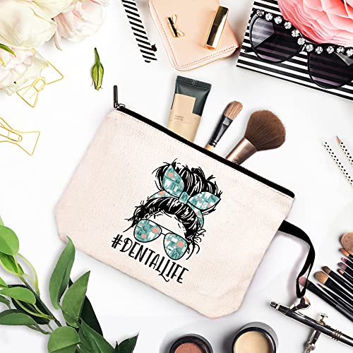 ZHANTUONE Dental Life Funny Dentists Cosmetic Bag, for Travel Toiletry Zipper Storage Pouch Makeup Bag, Dentists Gifts, For Women Dental Hygienist Makeup Bag, Dental Hygienist Gifts, Dental Assistant Gifts - Image 2